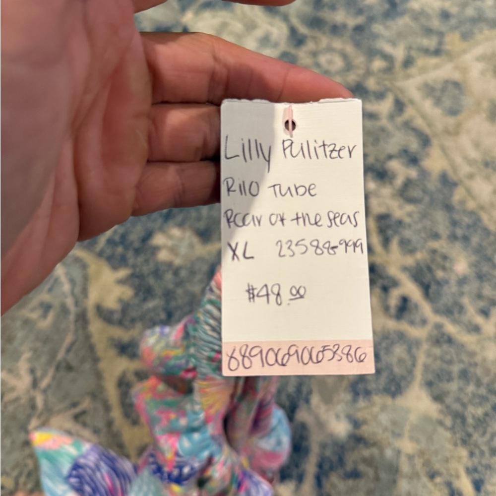 Lilly Pulitzer Colorful strapless top skirt size xl